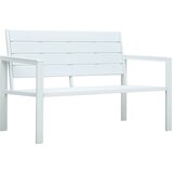 vidaXL Vrtna klop 120 cm HDPE bela videz lesa Cene