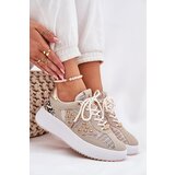 Boto Women's Sports Shoes With Mesh And Studs Beige Ogalda | ePonuda.com