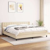  Krevet s oprugama i madracem krem 200 x 200 cm od tkanine Cijene