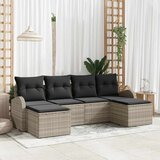  Sjedeća garnitura za vrt 6 pcs Svijetlo siva Poli Ratan | shoptok.hr