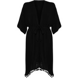 Trendyol Curve Black Tasseled Woven Kimono & Kaftan Cene