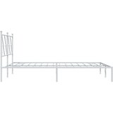  Metalni okvir za krevet s uzglavljem bijeli 135x190 cm | shoptok.hr