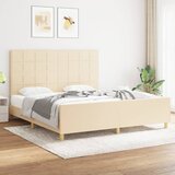 Maison Chic Posteljni okvir - Dvoposteljna postelja - Zakonska postelja brez vzmetnice krem 180x200 cm blago-J3962, (21774402) | Shoptok.si