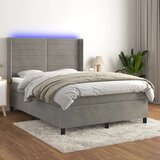  Box spring s madracem LED svjetlosivi 140x200 cm baršun Cijene