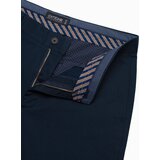 Ombre Men's classic chino pants with fine texture - navy blue | Shoptok.si