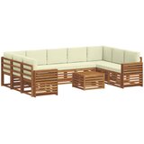  Set vanjskih sofa 10 kom. Prirodna i krem | shoptok.hr
