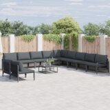 vidaXL Sjedeća garnitura za vrt 12 pcs Antracit Čelik | shoptok.hr