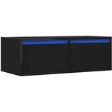 TV ormarić s LED svjetlima crni hrast 75x35,5x25 cm | shoptok.hr
