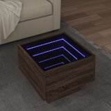 Furnova Stranska mizica z LED rjavi hrast 40x40x30 cm inženirski les, (21914837) Cene