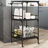 Furnova Kuhinjski voziček črn 60,5x50x105 cm inženirski les, (21951295) | Shoptok.si