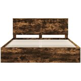  Krevetna konstrukcija s uzglavljem Dimljeni hrast 180 x 200 cm | shoptok.hr