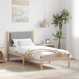  Krevetni okvir s tapiciranim uzglavljem Svijetlo siva Smeđa 75 x 190 cm | shoptok.hr