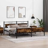  Metalni okvir kreveta bez madraca boja hrasta 193x201 cm | shoptok.hr