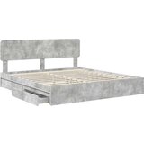  Postelja s shranjevanjem z vzglavjem Betonsko siva 180 x 200 cm, (5000106077) | Shoptok.si