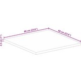 Stolna ploča 60 x 60 x 2,5 cm četvrtasta od masivnog drva manga | shoptok.hr
