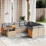 vidaXL 10-dijelni set vrtnih sofa s jastucima bež od poliratana | shoptok.hr