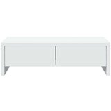 vidaXL Stojalo za zaslon s predali bela 50x27x15 cm inženirski les | Shoptok.si