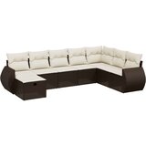 vidaXL 8-dijelni set vrtnih sofa s jastucima smeđi od poliratana | shoptok.hr