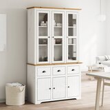 The Living Store Visoka komoda BODO bijelo-smeđa 115,5x43x200,5 cm od borovine | shoptok.hr
