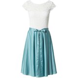 Swing Koktejl obleka turkizna / bela | Shoptok.si