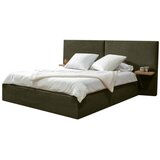 Bobochic Paris Tamno zeleni tapecirani bračni krevet s prostorom za odlaganje s podnicom 160x200 cm Blandine – Cijene