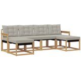 vidaXL Zunanja garnitura za sedenje 6 pcs Bela in svetlo siva, (5000279492) | Shoptok.si