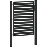  Vrtna vrata s mogućnošću zaključavanja crna 100x120 cm aluminijska | shoptok.hr