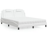 The Living Store Postelja z vzmetnico bela 160x200 cm umetno usnje - Postelja, (21611875) | Shoptok.si