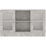 vidaXL Vitrina siva boja betona 120 x 30,5 x 70 cm od iverice | shoptok.hr