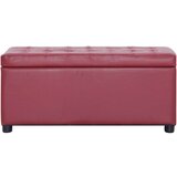 vidaXL Tabure s prostorom za shranjevanje 87,5 cm vinsko rdeče usnje | Shoptok.si
