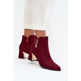 Boto Women's heeled ankle boots with gold details Bordeaux Kalivra | Shoptok.si