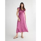 Reserved maxi obleka z volani - vijolična | Shoptok.si