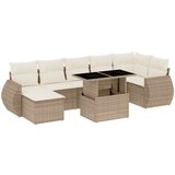 Maison Chic Seti vrtnega pohištva - Vrtna garnitura - Vrtni pohištvo set 8-delna z blazinami bež poli ratan, (21798786) | Shoptok.si