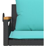  Klupa za ljuljanje s jastucima crna 109x62x40 cm od poliratana | Eponuda.ba