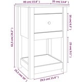  Nočna omarica 2 kosa bela 40x35x61,5 cm trdna borovina, (20716761) | Shoptok.si
