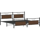 Metalni okvir kreveta bez madraca smeđa boja hrasta 193x201 cm | shoptok.hr