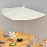 vidaXL Vrtni polovični senčnik 180x90 cm peščen | Shoptok.si