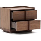 Kave Home Temno rjava nočna omarica v orehovem dekorju Onix – | Shoptok.si