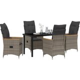  Vrtni set za objed 5 kom. Siva poliratan | shoptok.hr