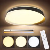 Nettlife LED stropna svetilka 36W, 3000K-6000K, 41,5x41,5x7,5 cm, zatemnljiva, črna, z daljinskim upravljalnikom, okrogla, moderna, (22110679) | Shoptok.si