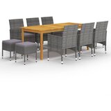 vidaXL 11-dijelni vrtni blagovaonski set sivi | shoptok.hr