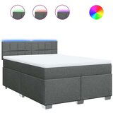 vidaXL Box spring postelja z vzmetnico temno siva 140x200 cm blago | Shoptok.si