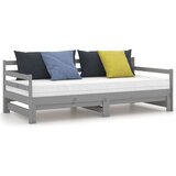  Izvlečna dnevna postelja siva trdna borovina 2x(90x200) cm, (20606167) | Shoptok.si