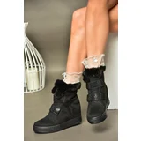 Fox Shoes R602891602 Women's Black Suede Wedge Heels Boots