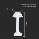 LED prigušiva punjiva stona lampa LED/1W/5V 3000-6000K bela | Eponuda.com