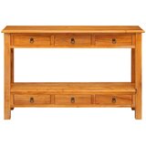  klubska mizica, trden mahagonijev les, naravna, 115x32x76 cm | Shoptok.si