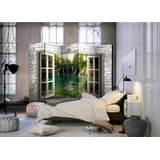 Artgeist PARAVAN 225/172/3 cm zelena, sivobela | Shoptok.si