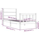  Posteljni okvir z vzglavjem 2FT6 trden les | Shoptok.si