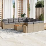 vidaXL 12-dijelni set vrtnih sofa od poliratana s jastucima bež Cijene
