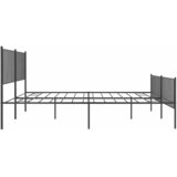 Metalni okvir kreveta uzglavlje i podnožje crni 183x213 cm | shoptok.hr